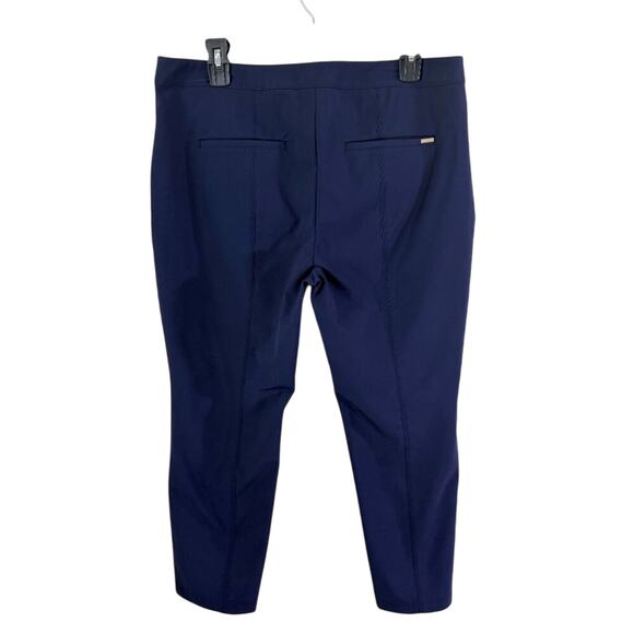 WHBM Navy Blue The Skinny Ankle Dress Pants Sz 12 Short Mid Rise Cotton Blend - Picture 7 of 9